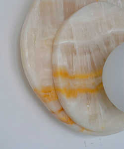 Applique murale en onyx orange, pierre naturelle, lumière LED, éclat chaud, lampe murale d'intérieur moderne de luxe, 110-220V, câblage fixe - Product Image 2