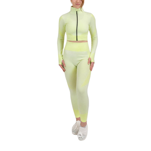 Wholesale Fitness Clothes for Gym Wear Women Sets 3 Pieces <b>Yoga</b> <b>Jackets</b> Workout Leggings Sports Bras Top Sportswear Set - Product Image 3