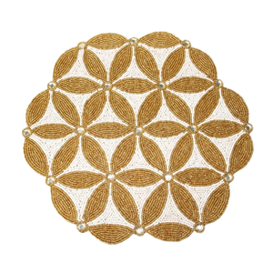 Set de table rond classique vintage perlé, fait main à 100 %, écologique, durable, qualité professionnelle, idéal pour mariages et banquets - Product Image 2