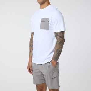 Ensemble personnalisable léger pour homme : T-shirt uni et short en tissu éponge doux, style hip-hop, tailles variées, imprimé, prix raisonnable - Product Image 2