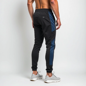 <b>Men's</b> Quick Dry Jogger Pants Color Block Side Stripe Drawstring <b>Elastic</b> <b>Waist</b> Sporty Track <b>Trousers</b> - Product Image 5