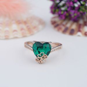 Beautiful Tourmaline Color <b>Stone</b> 925 Silver Trillion Cut Rose Gold Plated 14k Synthetic Gemstone Wedding Ring - Product Image 1