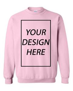 <b>Pink</b> Unisex Crew Neck Sweatshirt Regular Fit Cotton Pullover Casual Solid Color Front Print Design 2027 - Product Image 1