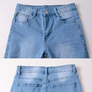 Custom Factory Wholesale Men's Distressed <b>Trouser</b> Designers Trendy Washed <b>Light</b> Blue custom Long Denim Slim Fit Men's Distressed - Product Image 6