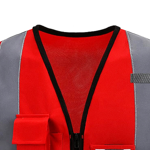 Gilet de sécurité réfléchissant rouge 2026 pour homme, col en V, respirant, séchage rapide, imperméable, 100 % coton, vêtement d'extérieur décontracté pour l'été - Product Image 5