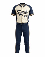 Ensemble de maillot et pantalon de baseball pour homme à manches courtes, imprimé avec le nom de l'équipe, respirant, écologique, léger, antibactérien
