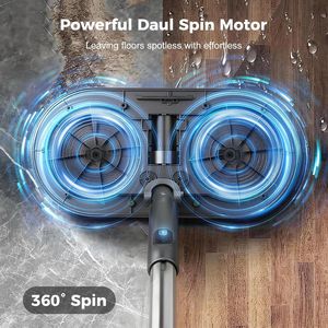 BLONEX Lightweight Cordless <b>Electric</b> Mop with Detachable Water Tank & <b>Spin</b> Mop Headlights for Hardwood Tiling - Product Image 3