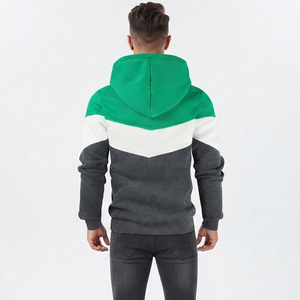 Sweat à capuche color block pour homme, pull tendance patchwork, streetwear décontracté, sport et plein air, sweats à capuche personnalisés en gros - Product Image 6