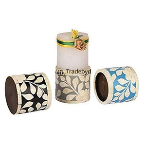 Porte-bougie de luxe en os incrusté, décoration artisanale haut de gamme par Tradebyd - Product Image 5