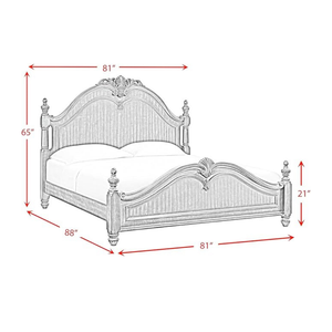 Cama King Conala hecha de madera maciza de caoba de alta calidad con color marrón oscuro para uso en dormitorio. - Product Image 6