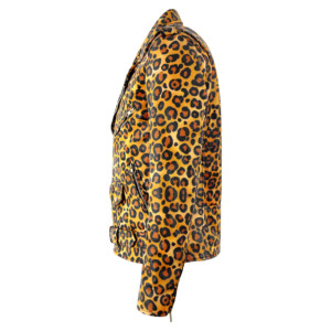 <b>Smart</b> Range Leather <b>Mens</b> Leopard Print Napa Leather Biker <b>Jacket</b> Brando Style Cross Zip Motorcycle <b>Jacket</b> OEM ODM Manufacturer - Product Image 2