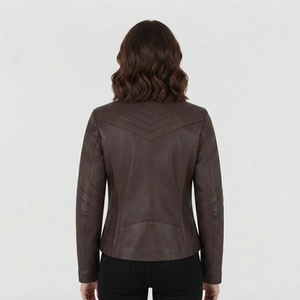 Chaqueta de Cuero Genuino Personalizada para Mujer, con Logotipo, Impermeable, Transpirable, Chaqueta de Moda, Venta al Por Mayor OEM - Product Image 5