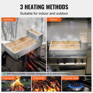 Pentola Evaporatrice per Sciroppo d'Acero da 47 Galloni, 683 Tazze, Capacità 8.8oz, Pentola Evaporatrice Piatta, Termometro, 2 Valvole, 3 Attrezzature per Distillazione - Product Image 5