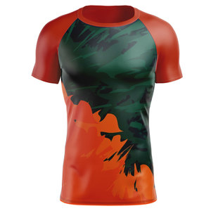 Quick Dry Short Sleeve <b>Compression</b> <b>Shirt</b> Fully Sublimation Printed MMA Fighting Rashguard Custom Slim fit <b>Shirts</b> for men - Product Image 1