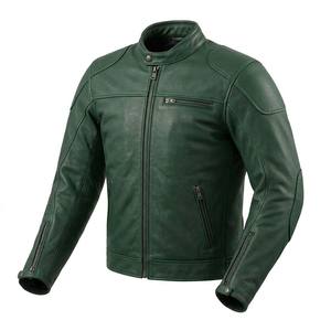 Chaqueta de cuero liso para hombre, chaquetas para hombre, estilo motociclista retro, estilo clásico Cafe Racer, tendencia estadounidense - Product Image 1