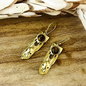 Dernier design Boucles d'oreilles pendantes Lapin Bohème en laiton tribal pour femmes, Bijoux animaliers plaqués or 18 carats pour la vente en gros/OEM/ODM - Product Image 1