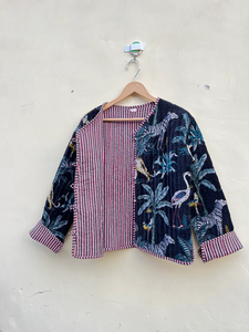 Veste kimono en velours de coton 100% faite à la main |   Couette matelassée numérique respirante, écologique, anti-rides et à séchage rapide pour l'automne/hiver - Product Image 2