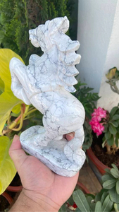 Estatua de Caballo Tallada a Mano en Howlite Natural, Escultura de Garro Blanco en Piedra Preciosa, Ecológica, Feng Shui, OEM, ODM, Venta al Por Mayor - Product Image 3