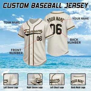 Maillot de baseball personnalisé imprimé et brodé, chemise de baseball boutonnée personnalisée, uniforme d'équipe sportive pour femmes, hommes, jeunes et fans - Product Image 3