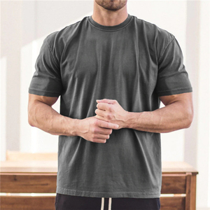 Men's <b>Black</b> Cotton <b>Short</b> Sleeve T-Shirt O-Neck Regular Fit Casual Jersey Knitted Breathable Solid Color Blank Design - Product Image 4