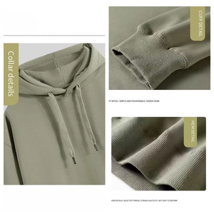 Sweat à capuche coupe ample pour homme, doublure polaire épaisse, 11 couleurs, streetwear, pull-over de haute qualité, sweat à capuche lourd - Product Image 2