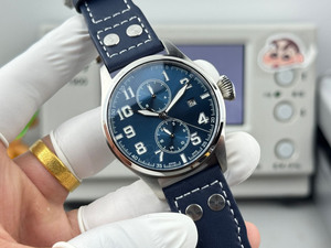 Montre mécanique automatique pour homme de qualité supérieure, cadran bleu luxueux, bracelet en cuir de vachette, décontractée, pour les voyages, le sport, les trajets quotidiens, avec date - Product Image 3
