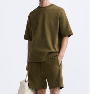 Wholesale Summer Wear New Design Men Casual <b>Twin</b> <b>Sets</b> Breathable 100% Cotton Short Sleeve T-Shirt & Shorts Contrast Color <b>Set</b> - Product Image 5