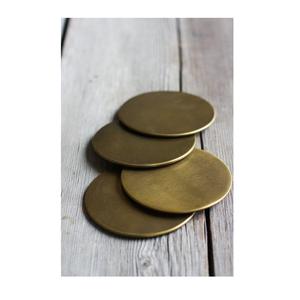 Sous-verres personnalisés en aluminium et laiton de haute qualité, couleur or ivoire, pour tasses à thé ou verres – Approvisionnement direct usine - Product Image 1