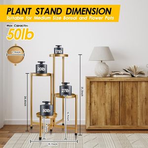 Luxury Gold Metal Plant Stand for Indoor Outdoor Use Modern Flower Pot Holder Decorative Pedestal Planter Stand Home Garden Deco - Product Image 6