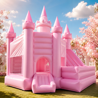 Château gonflable commercial combiné de 30 pieds avec toboggan et piscine à balles pour événements de mariage, fêtes et locations commerciales