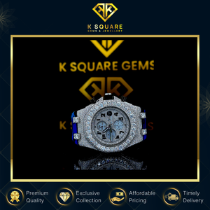 Fabriqué en Inde, qualité supérieure, design accrocheur, montre automatique en acier inoxydable avec quartz et diamants moissanite pour les acheteurs sérieux - Product Image 6