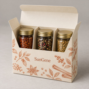 Carton pliable à fond auto-verrouillant personnalisé pour flacons d'échantillons d'épices - Product Image 1
