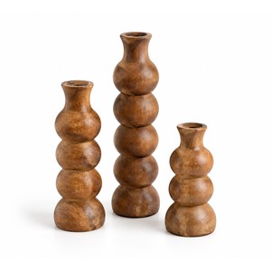 Vase à fleurs en bois de manguier tourné à la main, design traditionnel, écologique, vente en gros, décoration d'intérieur, Aqudus Saleem, léger - Product Image 1
