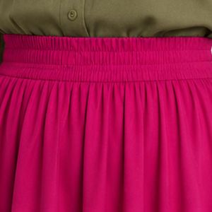 Ensemble chemisier brodé et jupe longue taille haute pour femme, couleur olive et fuchsia, manches longues, boutonnage, tenue modeste deux pièces OEM - Product Image 6
