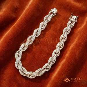 Silver <b>Rope</b> Link <b>Bracelet</b> Moissanite Fine Chain Link <b>Bracelet</b> Fashion Jewelry Daily Wear Gift Style Miami Chicago Buyers - Product Image 3
