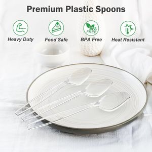 360 Cucchiai Monouso Senza BPA, in Plastica Trasparente, Resistenti al Calore e Robusti, Qualità Premium - Product Image 2