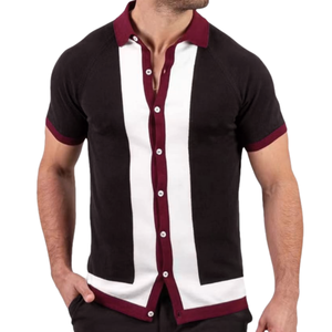 Camisetas Polo de Manga Corta para Hombre, Transpirables, 100% Algodón, Tejido de Punto, con Botones, Rayas y Bloques de Color, para la Temporada de Verano, Última Tendencia - Product Image 5