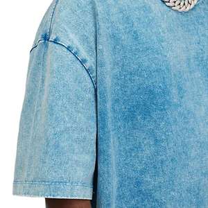 Camiseta Oversize Vintage para Hombre con Lavado Desgastado, Estampado Personalizado, Logo, Manga Larga Abullonada, Lisa y Gruesa - Product Image 4