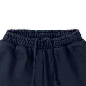 Pantalon de jogging décontracté en coton bleu marine pour homme, taille élastique avec cordon de serrage, respirant, coupe mi-lourde pour l'automne - Product Image 3