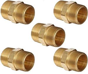 Raccords hexagonaux mâles, adaptateurs de raccordement de tuyaux en laiton NPT mâle 1'', raccords d'extension de tuyaux hexagonaux en laiton 1'' (AOL-010) - Product Image 1