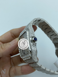 Montre mécanique automatique carrée pour homme, en acier inoxydable, style hip-hop, sertie de diamants - Product Image 3