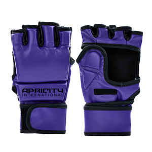 Gants de boxe MMA en cuir personnalisés OEM 7oz, demi-doigts, paume ouverte, protection UV, sangle de poignet réglable pour l'entraînement et le sparring - Product Image 1