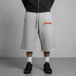 Shorts pour hommes personnalisés en molleton 100% coton, couleur unie, taille élastique, décontractés, respirants, écologiques, style streetwear, pour la gym et la course à pied - Product Image 1