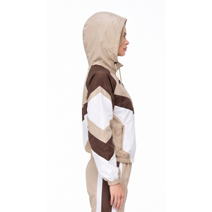 Chaqueta Cortavientos con Capucha para Mujer, Logotipo Bordado Personalizado OEM, 100% Nailon, Chaqueta Impermeable con Cremallera para Senderismo - Product Image 3
