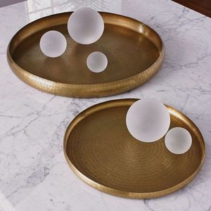 Premium Handmade Brass Serving <b>Tray</b> Elegant Decorative Metal <b>Tray</b> Perfect For Serving Tea Coffee <b>Snacks</b> Drinks Fruit - Product Image 2