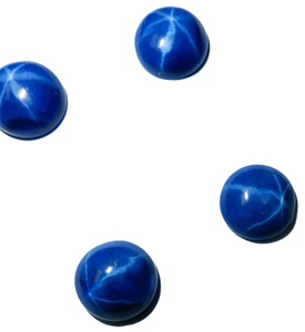 Saphir bleu étoilé rond 12x12 mm 9 carats, cabochon poli créé en laboratoire, effet étoile à 6 branches, hauteur 4-5 mm pour la fabrication de bijoux - Product Image 5