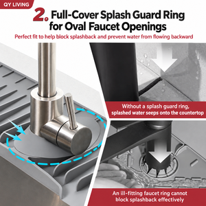 แผ่นรองก๊อกน้ำซิลิโคนพร้อมร่องระบายน้ำ ความลาดเอียง 8 องศา แผ่นรองอ่างล้างจานช่วยให้ฐานก๊อกน้ำแห้งสะอาด - Product Image 3