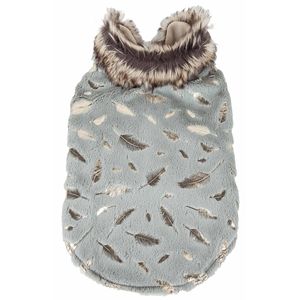 Luxe Gold <b>Designer</b> Fur <b>Dog</b> Jacket Coat with Gold Leaf Elegant Pet <b>Clothes</b> - Product Image 4