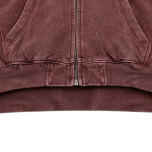 Sweat-shirt à capuche zippé pour homme, couleur unie, en coton French Terry, coupe décontractée, idéal pour l'automne, avec poches, anti-boulochage - Product Image 4