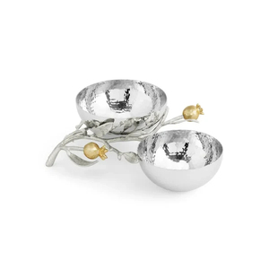 Juego de 3 tazones de metal con diseño de hojas elegantes para servir en el hogar, hoteles, fiestas, frutos secos, dátiles, nueces, centro de mesa. - Product Image 1